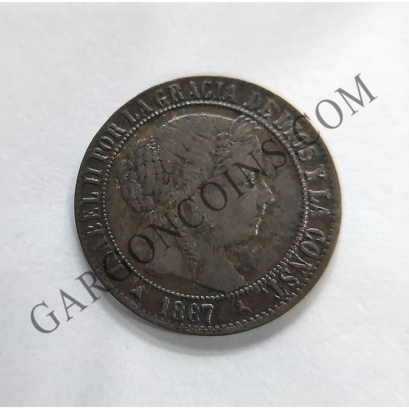 Isabel 2ª 1 Céntimo de Escudo 1867 Segovia MBC