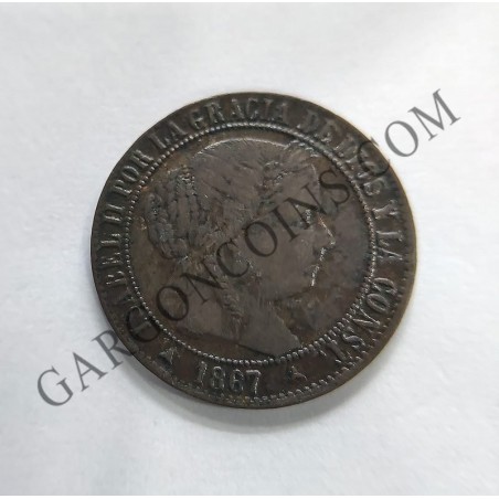 Isabel 2ª 1 Céntimo de Escudo 1867 Segovia MBC