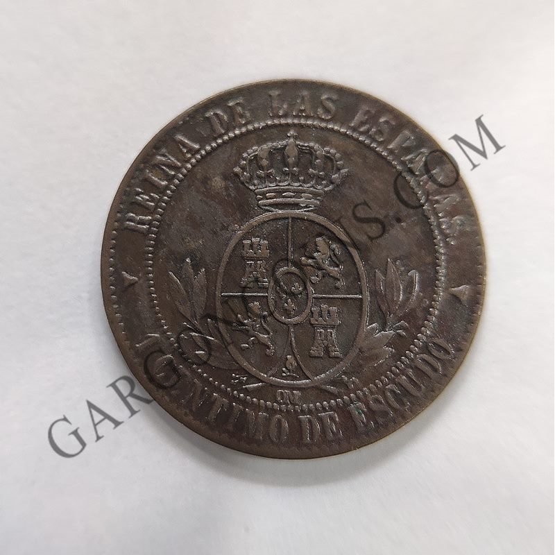Isabel 2ª 1 Céntimo de Escudo 1867 Segovia MBC