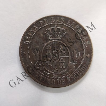 Isabel 2ª 1 Céntimo de Escudo 1867 Segovia MBC
