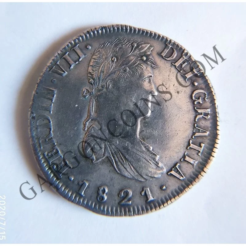 Expectaculares 8 Reales de Zacatecas del 1821 R G EBC+