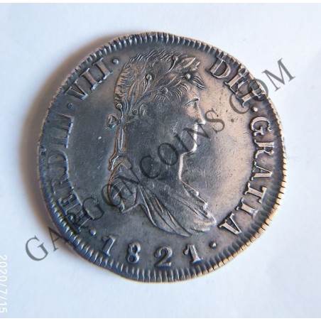 Expectaculares 8 Reales de Zacatecas del 1821 R G EBC+