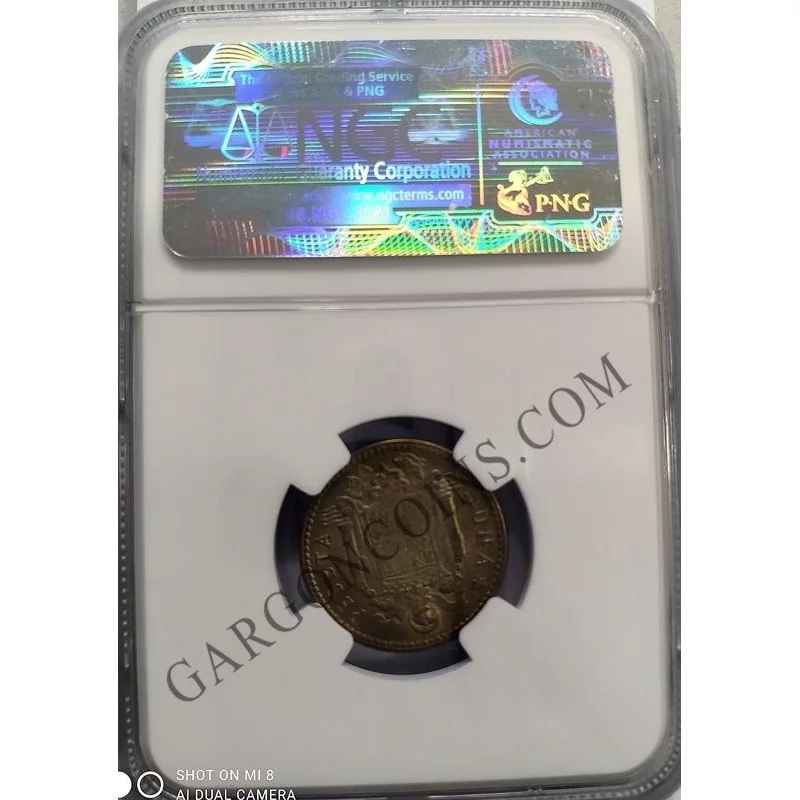 Estado Español 1 Peseta Franco  1947*54 Certificada NGC en M63 S/C ++