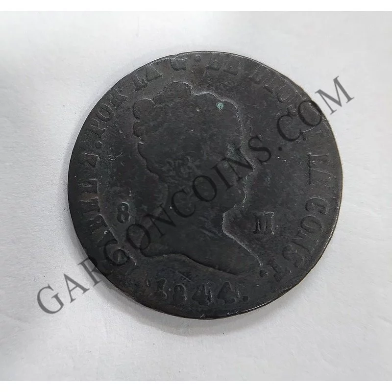 Isabel II 8 maravedis Jubia 1844