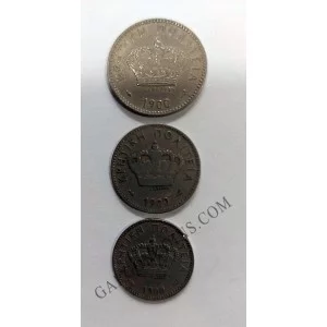 CRETA dominación griega. 5,10 y 20 Lepta año 1900 ceca A de Paris KM (3, 4, 5)