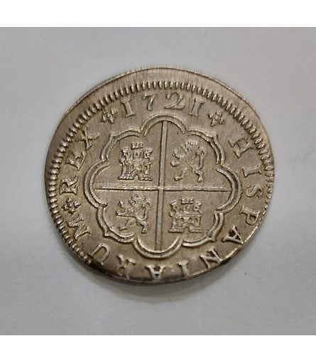Felipe V 2 Reales Sevilla J del 1721 casi S/C//*/ Felipe V 2 Reales Sevilla J del 1721 casi S/C//*/