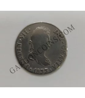 Fernando VII 2 Reales 1833 de Sevilla J B