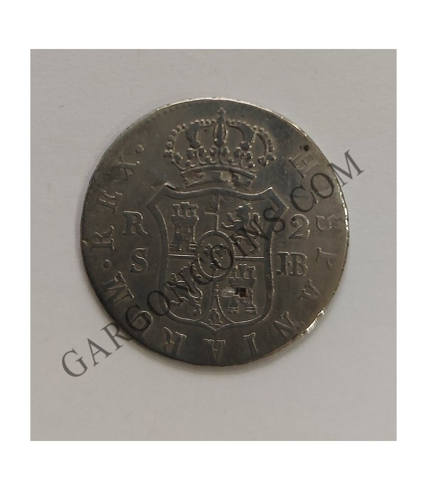 Fernando VII 2 Reales 1833 de Sevilla J B