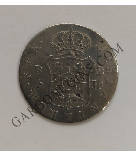 Fernando VII 2 Reales 1833 de Sevilla J B