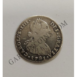 Carlos IV 1 Real de Potosi PR del 1791 Cabeza Grande ESCASA