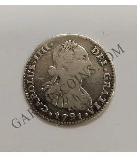 Carlos IV 1 Real de Potosi PR del 1791 Cabeza Grande ESCASA