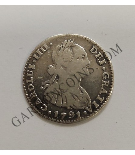 Carlos IV 1 Real de Potosi PR del 1791 Cabeza Grande ESCASA