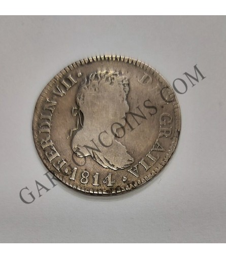 RARA Fernando VII 2 Reales 1814 ceca Cataluña SF EBC