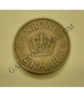 MUY RARA 2 Kroner Dinamarca 1924 EBC KM 825.1