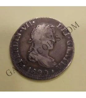Fernando VII 2 reales 1820 Lima JP con pátina