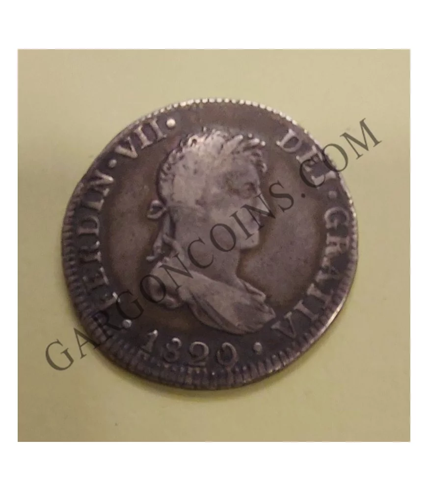 Fernando VII 2 reales 1820 Lima JP con pátina