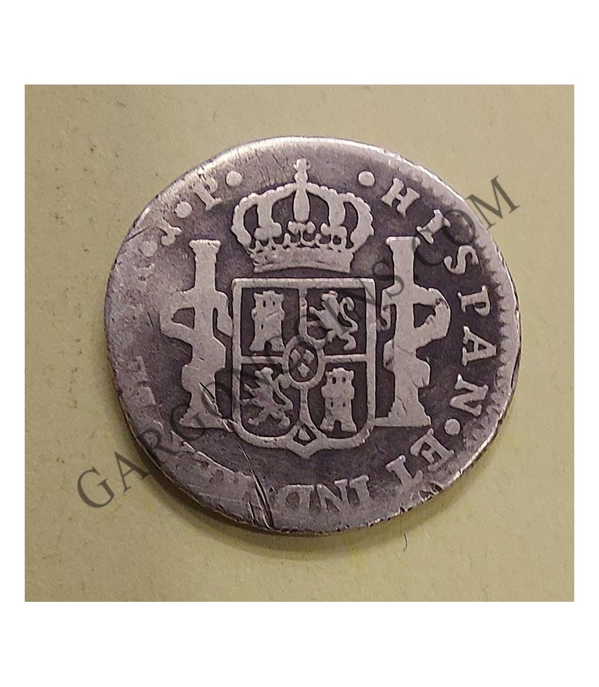 Fernando VII 1 Real Lima PJ Cabeza de Indio MUY RARA