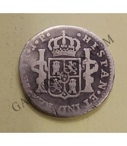 Fernando VII 1 Real Lima PJ Cabeza de Indio MUY RARA