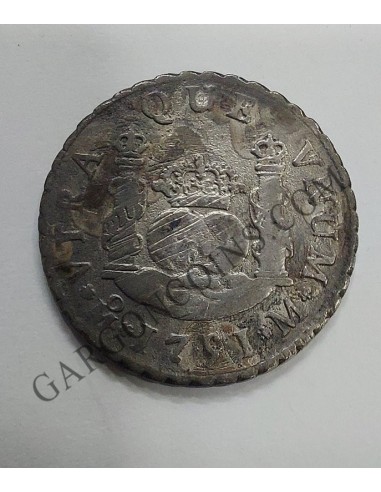 Fernando VI 2 reales Mexico M 1751 Proce de Pezio  Limpiada con Rastrillo