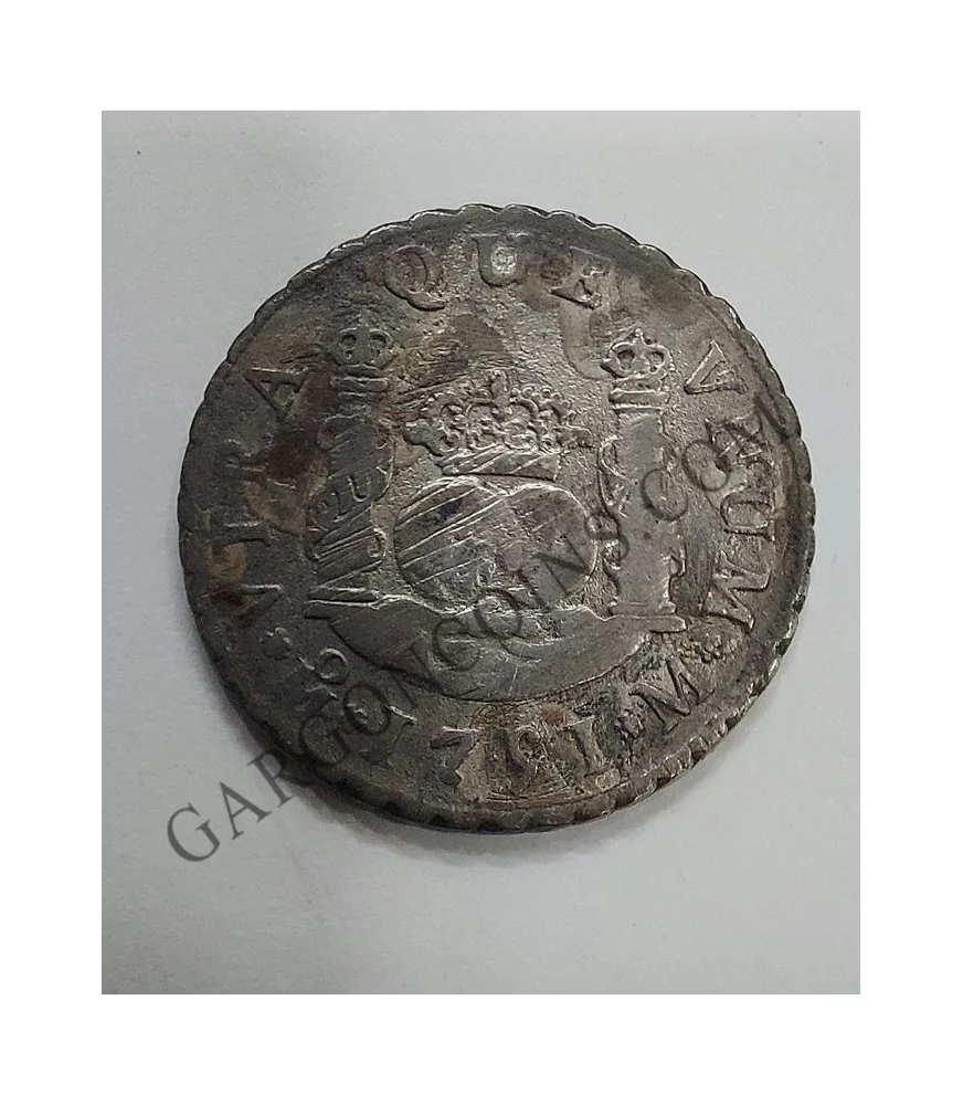 Fernando VI 2 reales Mexico M 1751 Proce de Pezio  Limpiada con Rastrillo