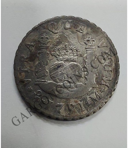 Fernando VI 2 reales Mexico M 1751 Proce de Pezio  Limpiada con Rastrillo