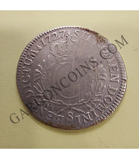 LUD.XV.D.G.FR.ET.NAV.REX Luis XV 6 Soles 1727 S Reims