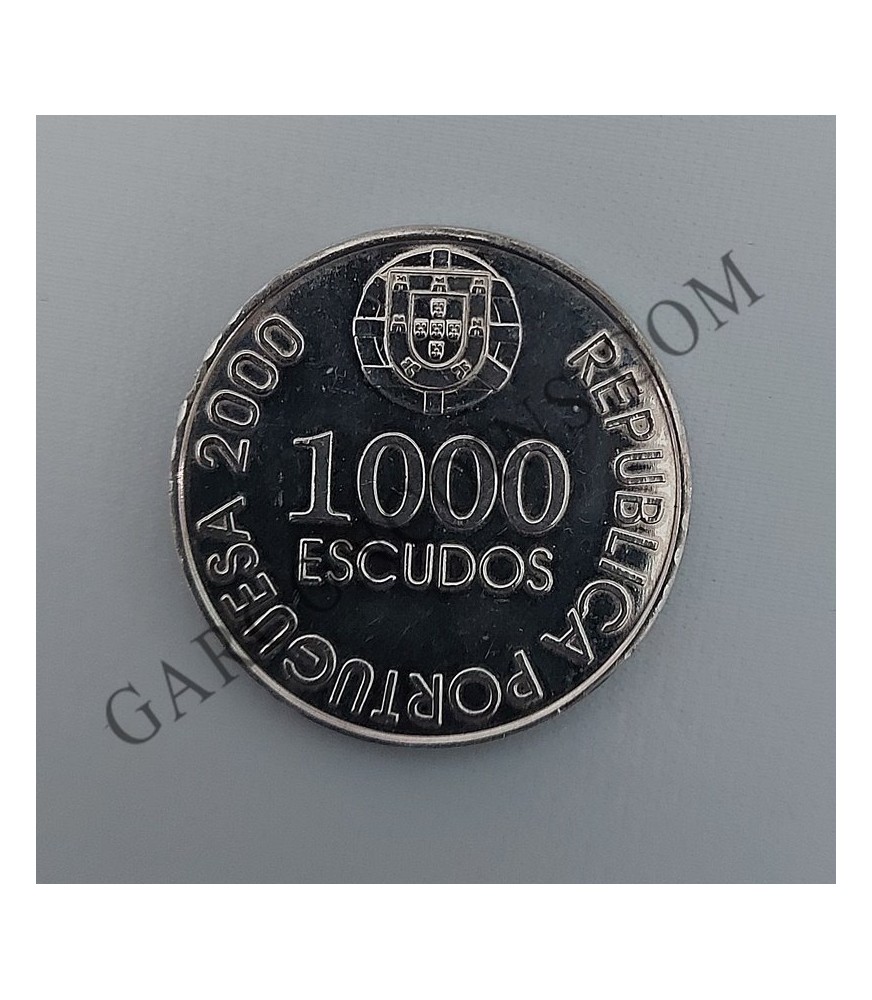 Portugal 1000 escudos, 2000. Don Joao de Castro año 2000 S/C Plata 0.500