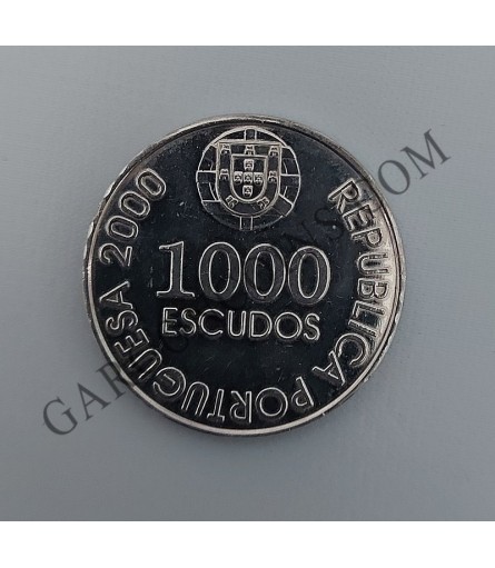 Portugal 1000 escudos, 2000. Don Joao de Castro año 2000 S/C Plata 0.500