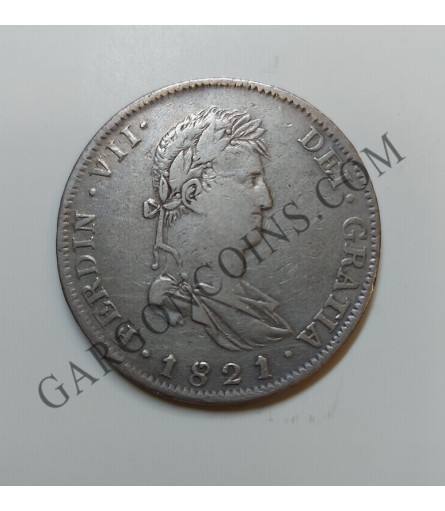 Fernando VII 8 Reales del 1821   ceca Guadalajara (México) F S 