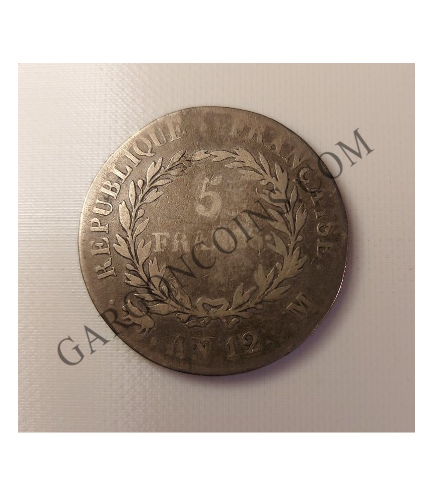 Francia 5 Francos Napoleon Bonaparte 1803 Año 12 Consul
