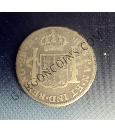 Fernando VII Rara 2 Reales 1816 Guatemala M