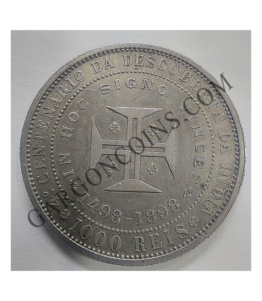 Portugal 1000 Reis 1898 Carlos I y Amelia Reyes de Portugal KM 539 S/C-