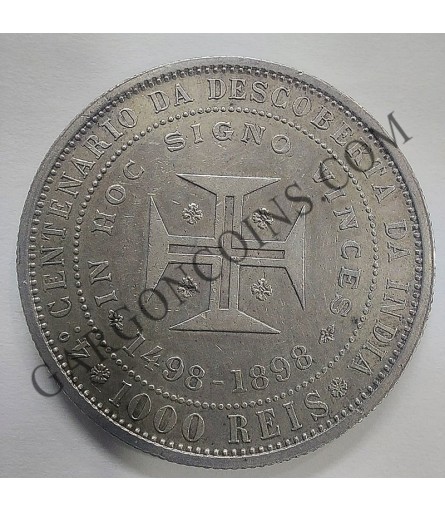 Portugal 1000 Reis 1898 Carlos I y Amelia Reyes de Portugal KM 539 S/C- Portugal 1000 Reis 1898 Carlos I y Amelia Reyes de Portugal KM 539 S/C-