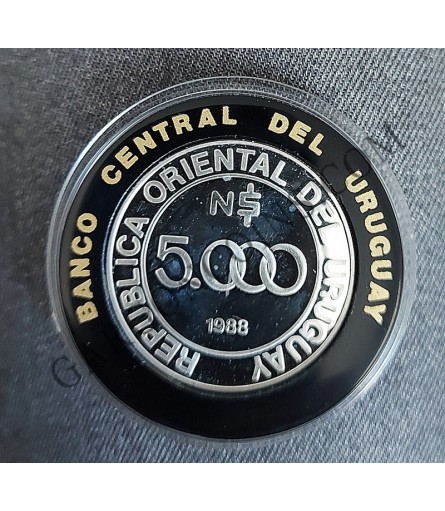 URUGUAY 5000 nuevos Pesos 1988. Reunión de Presidentes de América latina URUGUAY 5000 nuevos Pesos 1988. Reunión de Presidentes de América latina
