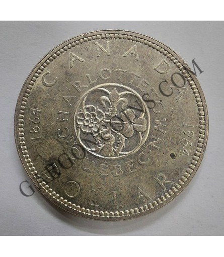 Canada 1 dollar plata Quebec 1964