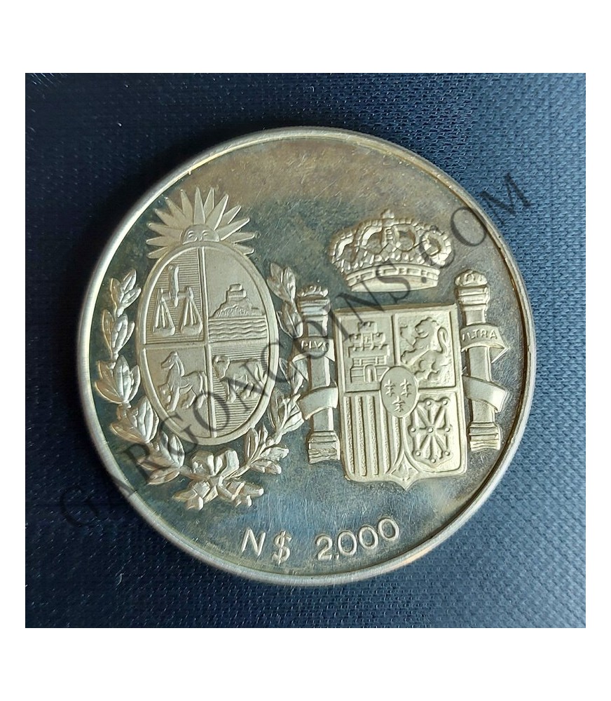 Uruguay 2.000 Nuevos Pesos 1983 Visita de los Reyes a Uruguay 2 Onzas