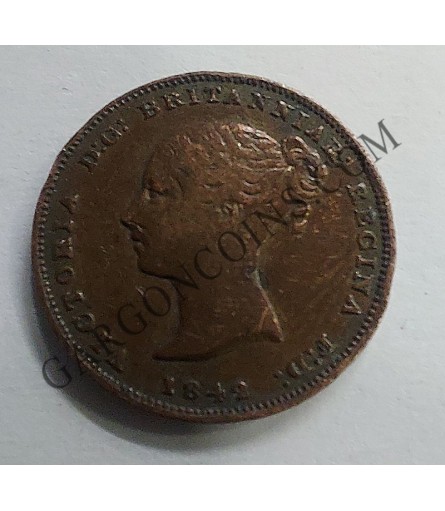 Gibraltar Half Quarter 1842 VF Gibraltar Half Quarter 1842 VF