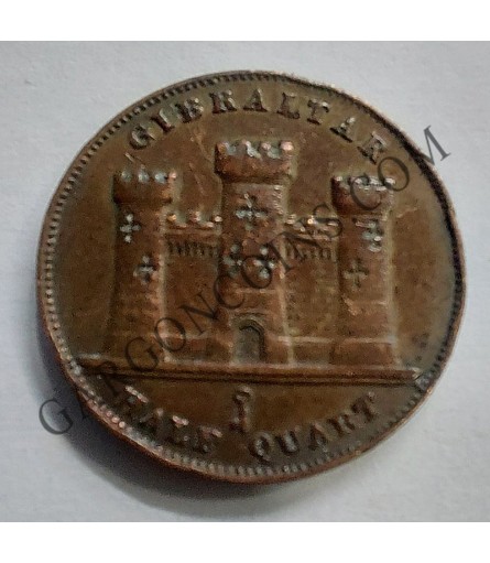 Gibraltar Half Quarter 1842 VF Gibraltar Half Quarter 1842 VF
