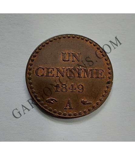 Republique Francaise 1 Centime 1849 S/C Km 754 Republique Francaise 1 Centime 1849 S/C Km 754