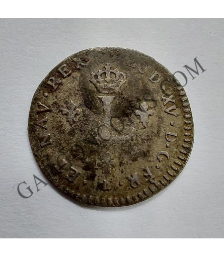 Francia Doble Sol Luis XV ceca Montpelier marca Antonio de Larroque 1739