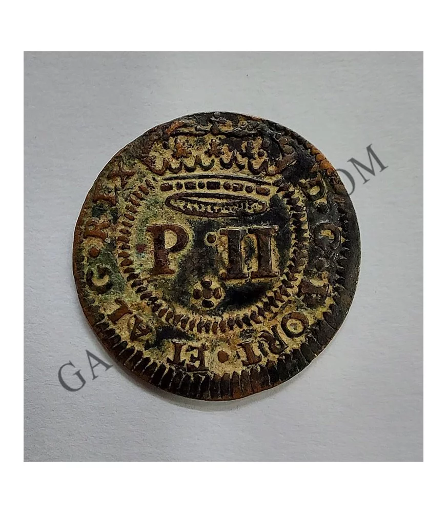 Portugal 1 y medio reis de Pedro II del 1699 KM 165 EBC+