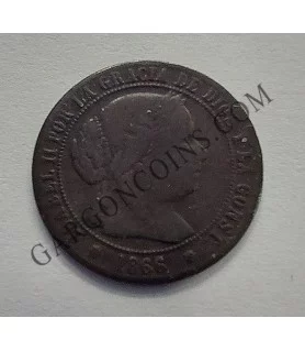 Isabel 2ª  1/2 Centimo de Escudo 1866 Barcelona MBC