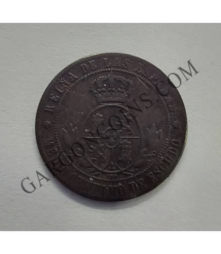 Isabel 2ª  1/2 Centimo de Escudo 1866 Barcelona MBC