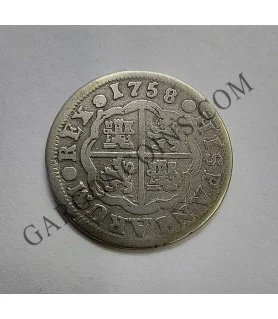 Fernando VI  1 Real 1758 Madrid J B Plata
