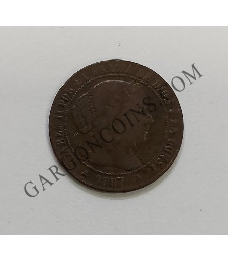 Isabel II medio  céntimo de escudo de  1867 Segovia