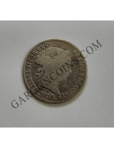 Isabel II 2 Reales 1859 Madrid