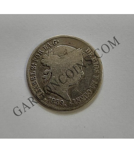 Isabel II 2 Reales 1859 Madrid