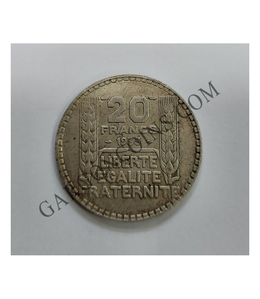 rancia Tercera República 20 Francos 1933  KM  879