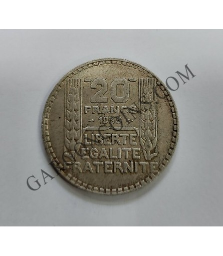 rancia Tercera República 20 Francos 1933  KM  879 rancia Tercera República 20 Francos 1933  KM  879