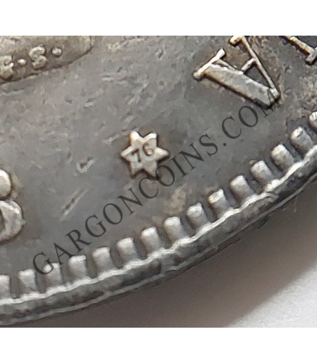 Alfonso XII 5 Pesetas 1876*76 DEM en EBC y pátina negra